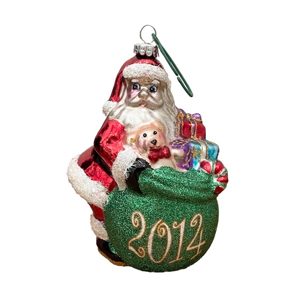 2014 CELEBRATIONS By Christopher RADKO  Mercury Glass Handblown Santa Ornament - Picture 2 of 16